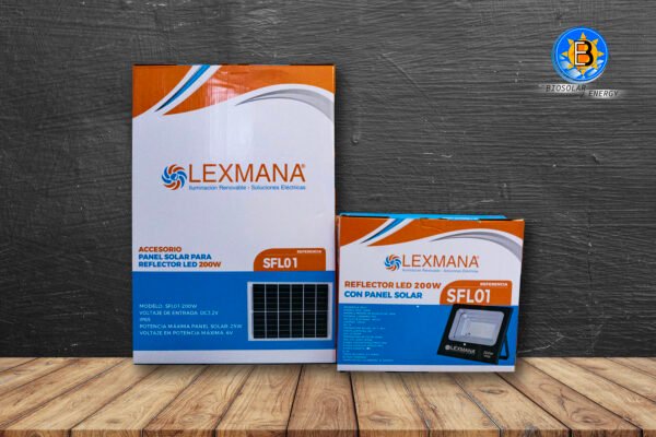 Reflector solar LED 200W luz blanca 1560 lm panel 25W Lexmana - Imagen 2